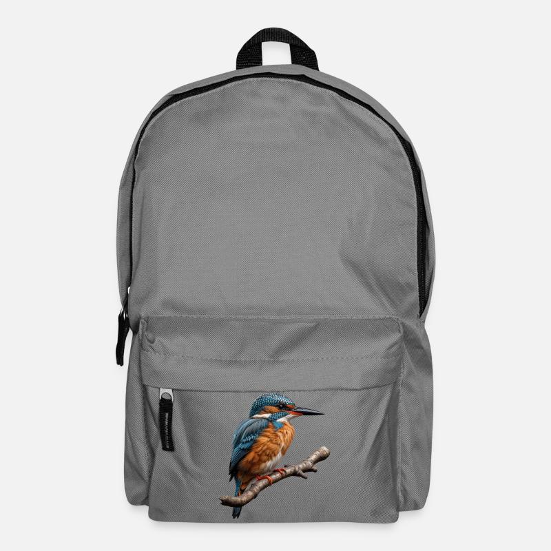 Lebendiger Eisvogel Natur Illustration - Rucksack - Mittelgrau