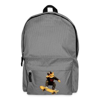 Chat skateur / Chat skateur - Sac à dos - gris éléphant - Devant