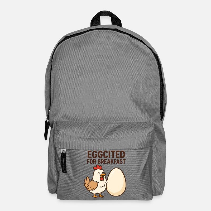 Eggcited für Frühstücks-Hühnchen-Design - Rucksack - Mittelgrau