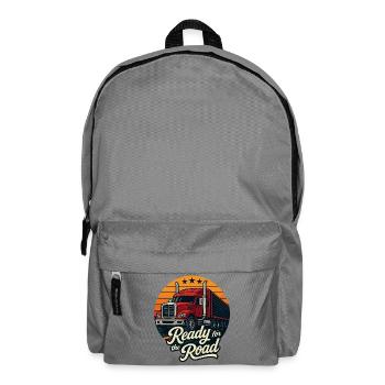 Ready for the Road – Retromotiv für Trucker - Rucksack - Mittelgrau - Vorne