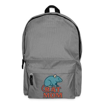 Humorvolle Rattenmama Grafik T-Shirt - Rucksack - Mittelgrau - Vorne