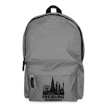 Freiburg im Breisgau Wahrzeichen Stadt Silhouette - Rucksack - Mittelgrau - Vorne