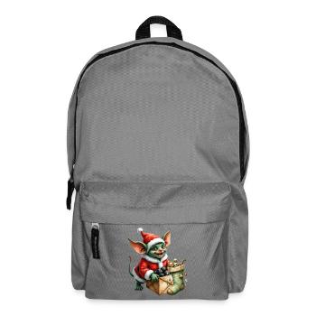 Lutin de Noël vert avec sac - Sac à dos - gris éléphant - Devant