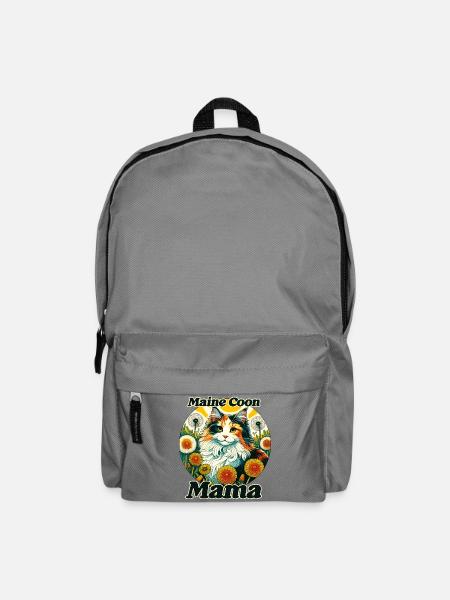 Maine Coon Mama Blumenkreis - Rucksack - Mittelgrau