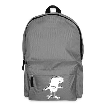 Dino skateboard dessin animé, Cool dinosaure Nerd enfants - Sac à dos - gris éléphant - Devant