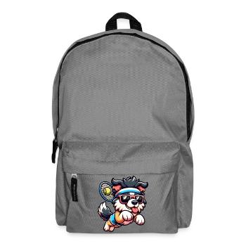 Tennis Dog Puppy With Sunglasses And Headband - Backpack - elephant grey - Front