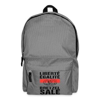 Freedom Equality Salted Pretzel Alsatian Humor - Backpack - elephant grey - Front