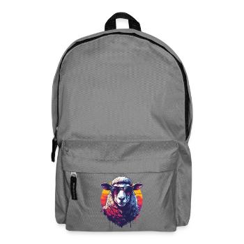 Cooles Retro-Schaf mit Brille - Rucksack - Mittelgrau - Vorne