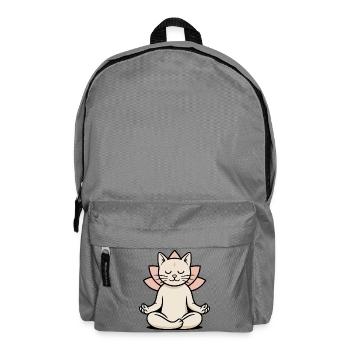 Zen-Yoga Katze im Lotussitz - Achtsam & süß - Rucksack - Mittelgrau - Vorne