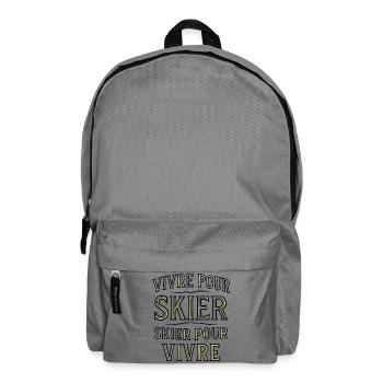 Live to Ski, Ski to Live - Backpack - elephant grey - Front