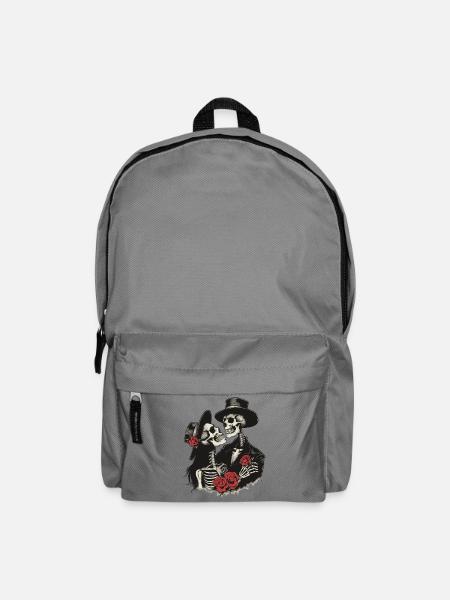 Gothic Skeleton Couple mit Rosen - Rucksack - Mittelgrau