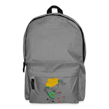 Girl with straw hat and ladybug - Backpack - elephant grey - Front