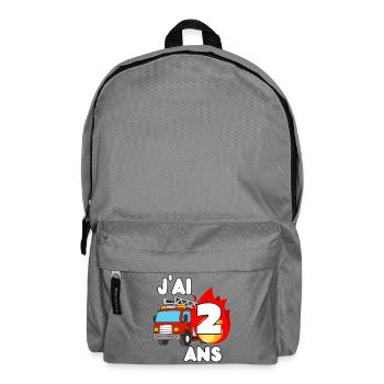 J’ai 2 ans camion de pompier fun - Sac à dos - gris éléphant - Devant