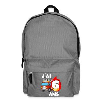 I'm 6 years old fire truck fun - Backpack - elephant grey - Front