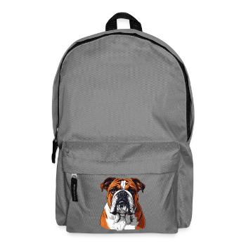 English Bulldog – Strong Dog Portrait - Backpack - elephant grey - Front