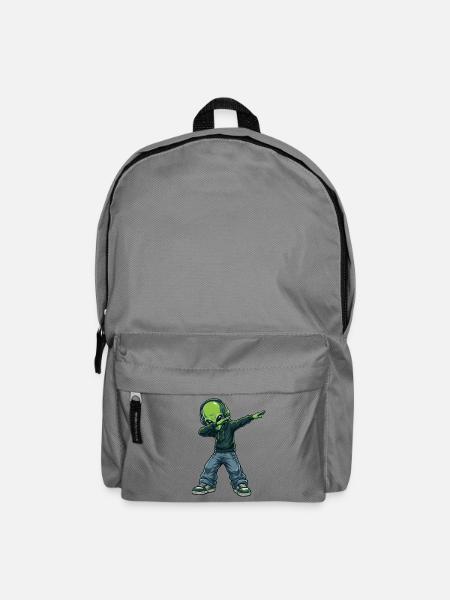 Dabbender Alien – lustiges Sci-Fi Cartoon Motiv - Rucksack - Mittelgrau