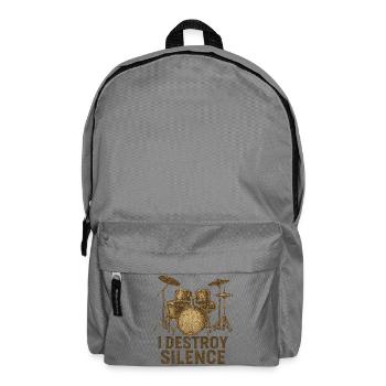 I Destroy Silence – Geschenk für Schlagzeuger - Rucksack - Mittelgrau - Vorne
