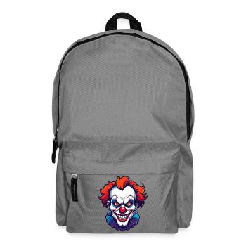 Gruselclown Horror Clown Kopf Porträt Motiv - Rucksack - Mittelgrau - Vorne