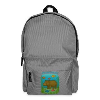 Hippopotamus in underwater play - Backpack - elephant grey - Front