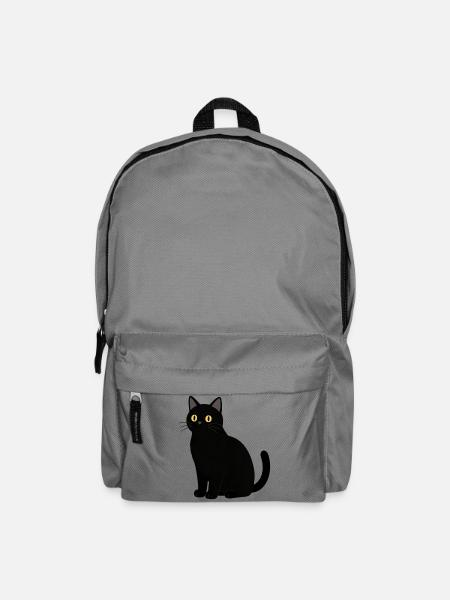 schwarze Katze Katze schwarz - Rucksack - Mittelgrau