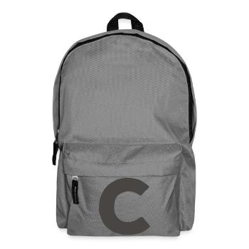 Minimal Letter C Bold Monogram Typography - Backpack - elephant grey - Front