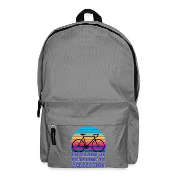 50 Years Pedaling Retro Sunset Road Bike - Backpack - elephant grey - Front
