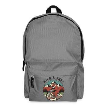 Wild & Free Grizzly Bear Fahrrad Vintage-Emblem - Rucksack - Mittelgrau - Vorne