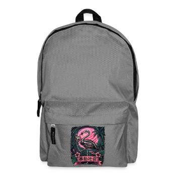 Neon Flamingo Skeleton in Jungle - Backpack - elephant grey - Front