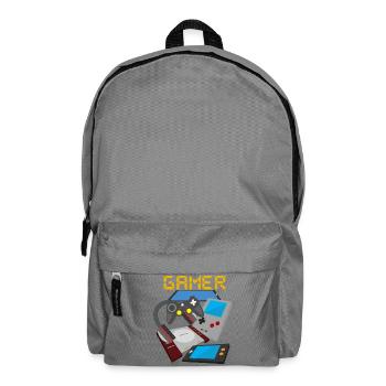 Retro Gamer Devices Mix – Gaming Nostalgie - Rucksack - Mittelgrau - Vorne