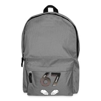 Six Seven 6 7 Funny 67 Gen Alpha Slang - Backpack - elephant grey - Front