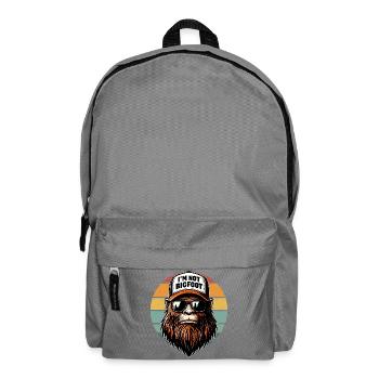 I'm Not Bigfoot Retro Sunset Sasquatch Funny - Backpack - elephant grey - Front
