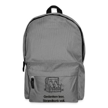 Strandkorb Möwen Shirt – lustiges Nordsee Meme  - Rucksack - Mittelgrau - Vorne