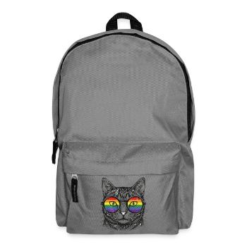 Pride Month LGBT – Lustige Katze mit Sonnenbrille - Rucksack - Mittelgrau - Vorne