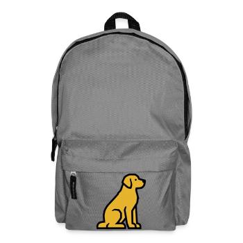Sitzender Hund Golden Retriever Hundeschule - Rucksack - Mittelgrau - Vorne