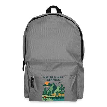 Berge, See und Sonnenuntergang - Rucksack - Mittelgrau - Vorne