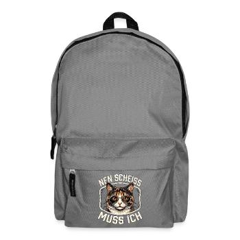 Lustiger Spruch Katze - Rucksack - Mittelgrau - Vorne