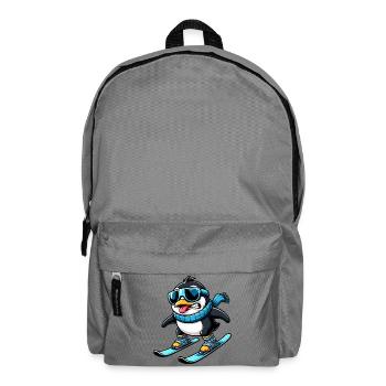 Penguin sur Ski Funny Winter Sports Comic - Sac à dos - gris éléphant - Devant