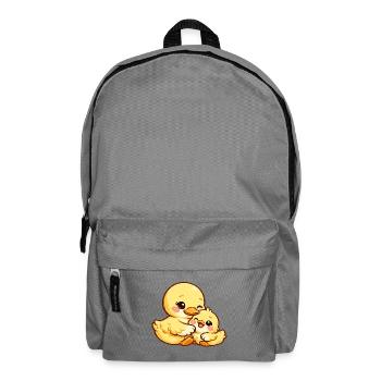 Maman Canard et son poussin se câlinent ensemble - Sac à dos - gris éléphant - Devant