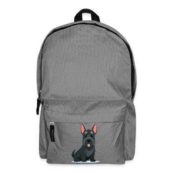 Kleiner Scottish Terrier (Comic) - Rucksack - Mittelgrau - Vorne
