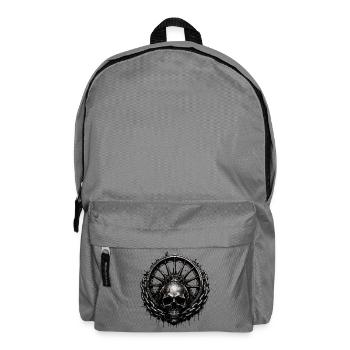 Striking dark motif with skull, solid chain - Backpack - elephant grey - Front