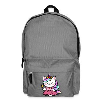 Cat Unicorn Princess - Backpack - elephant grey - Front