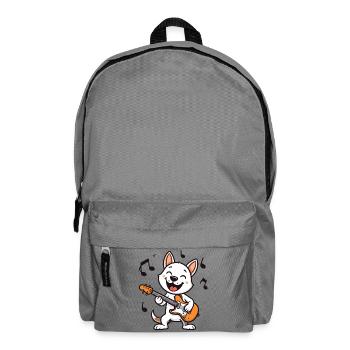Funny Comic Cat Playing Guitar – Rocker Music - Backpack - elephant grey - Front