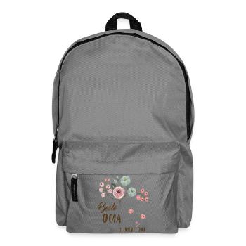Beste Oma Blütenbotschaft - Rucksack - Mittelgrau - Vorne