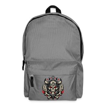Viking Skull Kriegshelm Motif - Rucksack - Mittelgrau - Vorne