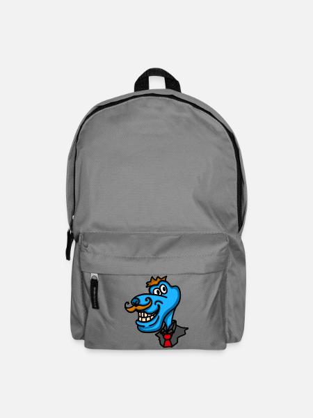 Blauer eleganter Hund im Samtanzug - Rucksack - Mittelgrau