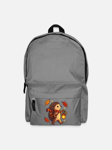 Igel mit Eichellaterne - Rucksack - Mittelgrau