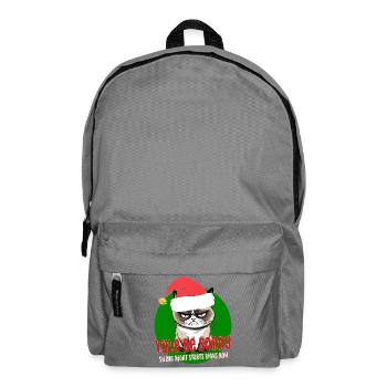 Wütende Weihnachtskatze Yule, sei entschuldigt Stille Nacht - Rucksack - Mittelgrau - Vorne