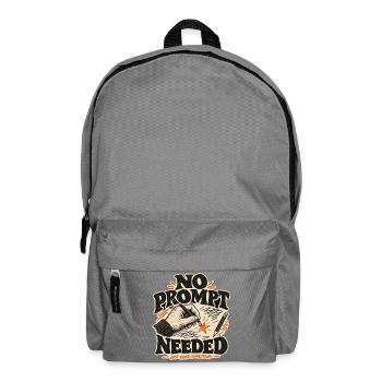 No Prompt Needed – Kreativität ohne KI - Rucksack - Mittelgrau - Vorne