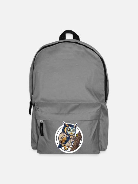 Entomologe Eule Lupe T-Shirt - Rucksack - Mittelgrau