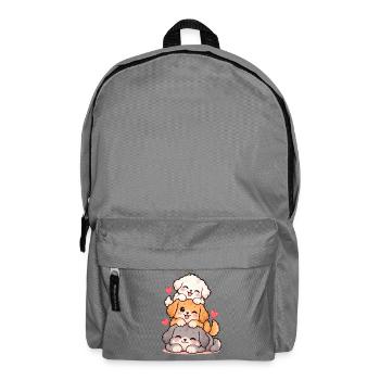 Stapelwelpen mit Herzchen - Rucksack - Mittelgrau - Vorne